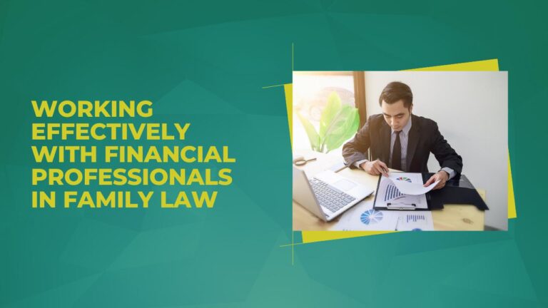 Working Effectively with Financial Professionals in Family Law