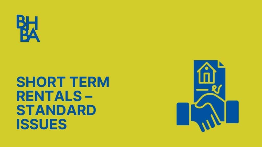 Short Term Rentals Standard Issues