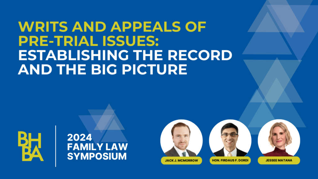 Writs and Appeals of Pre-Trial Issues - Establishing the Record and The Big Pict