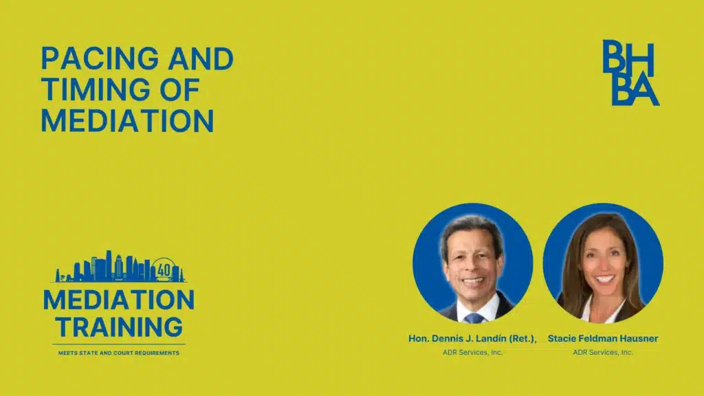 Pacing and Timing of Mediation