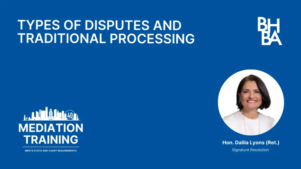Types of Disputes and Traditional Processing