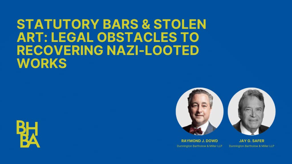 Statutory Bars and Stolen Art: Legal Obstacles to Recovering Nazi Looted Works