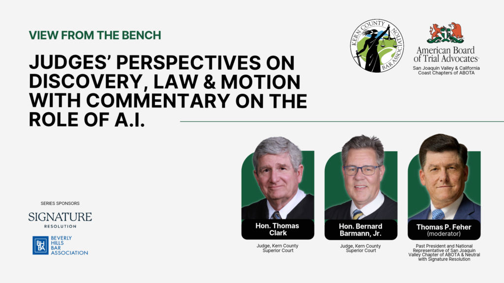 Judges’ Perspectives on Discovery, Law & Motion w/ Commentary on the Role of AI