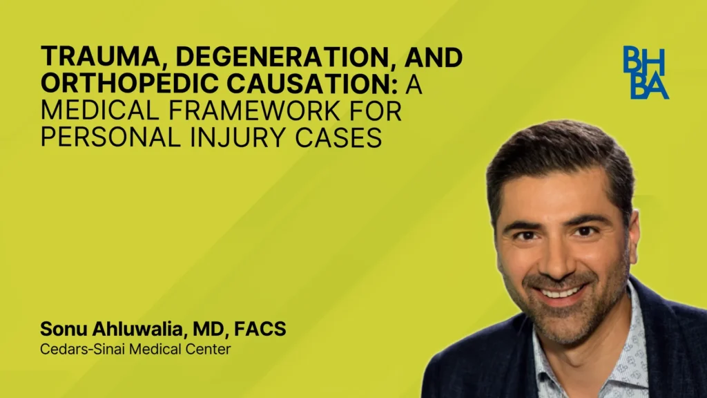 Trauma, Degeneration, and Orthopedic Causation: A Medical Framework for Personal